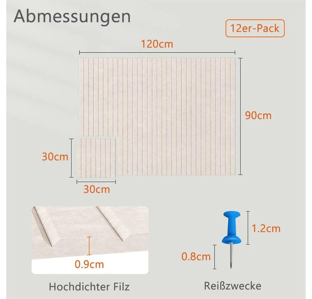 AFKSMILE Selbstklebende Pinnwand aus Filz Beige Schwarz 120x90cm