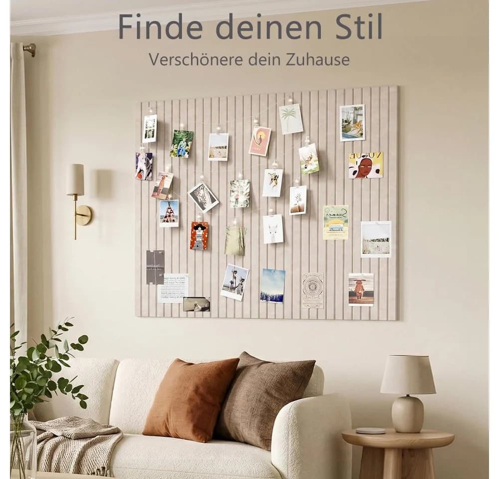 AFKSMILE Selbstklebende Pinnwand aus Filz Beige Schwarz 120x90cm - Bild 5