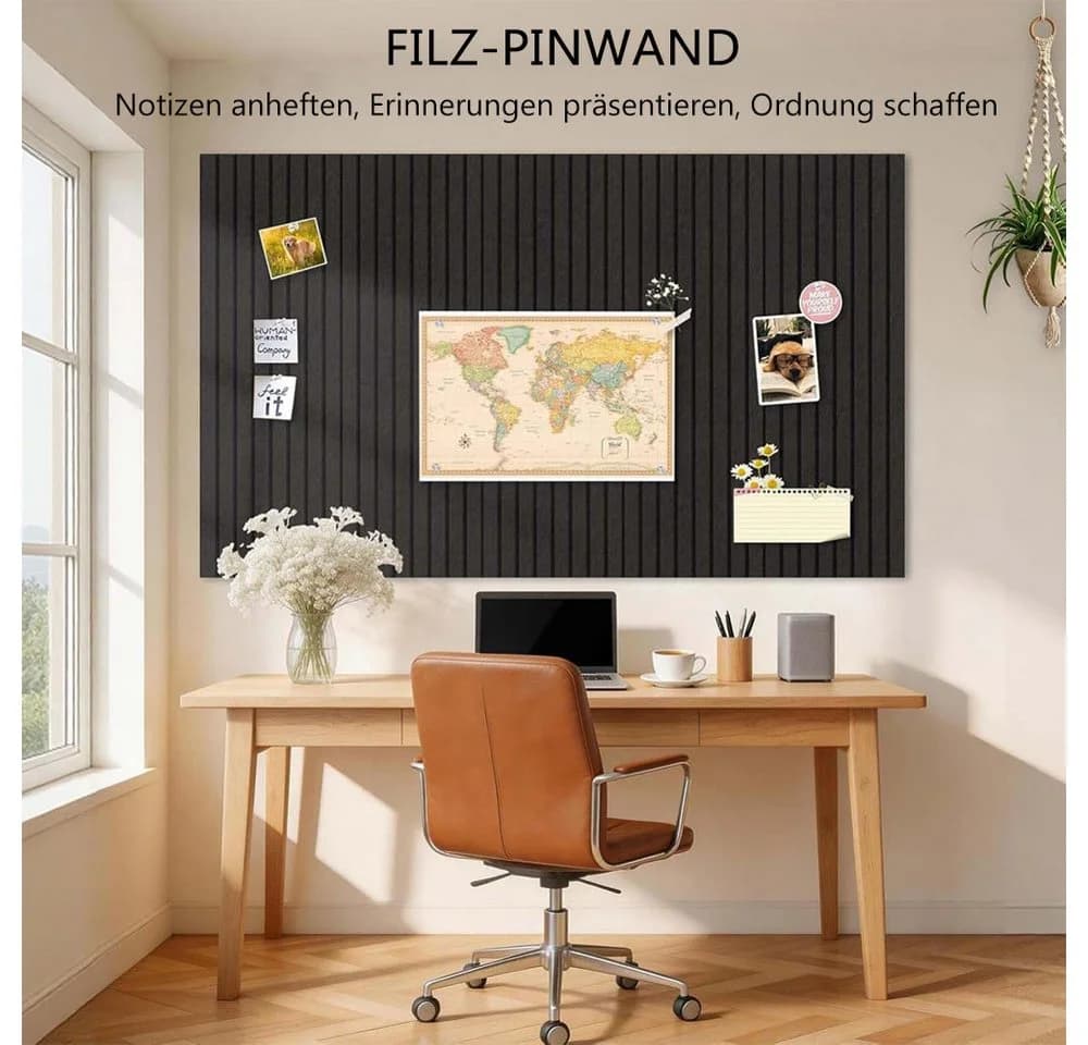 AFKSMILE Pinnwand aus Filz Selbstklebend Beige/Schwarz - Bild 5