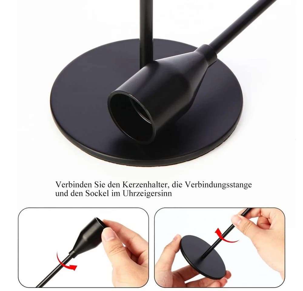 AFKSMILE Kerzenhalter 6 Stück Metall Schwarz/Gold - Bild 5