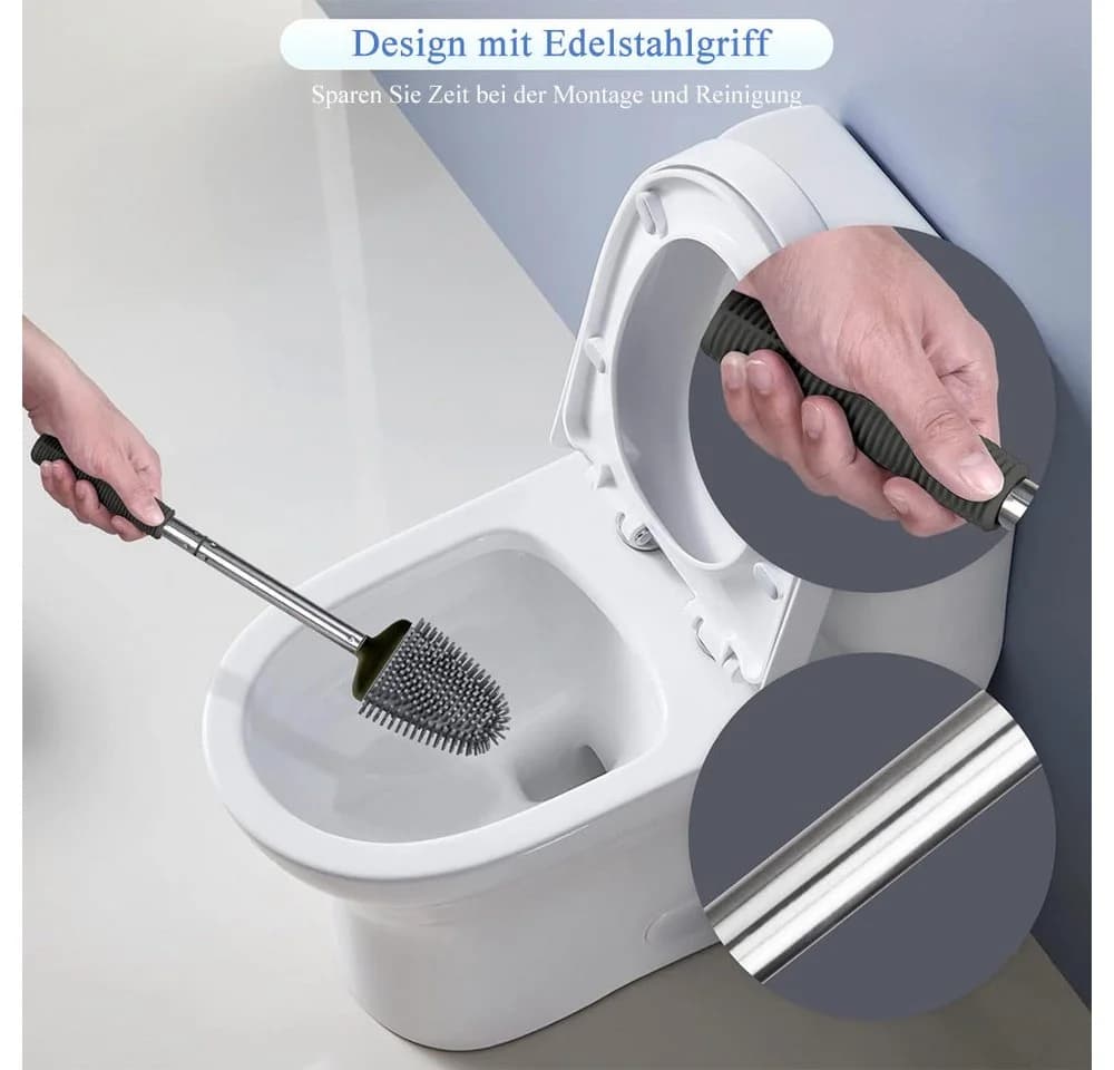 AFKSMILE WC-Reinigungsbürste Silikon mit Halter Schwarz - Bild 5