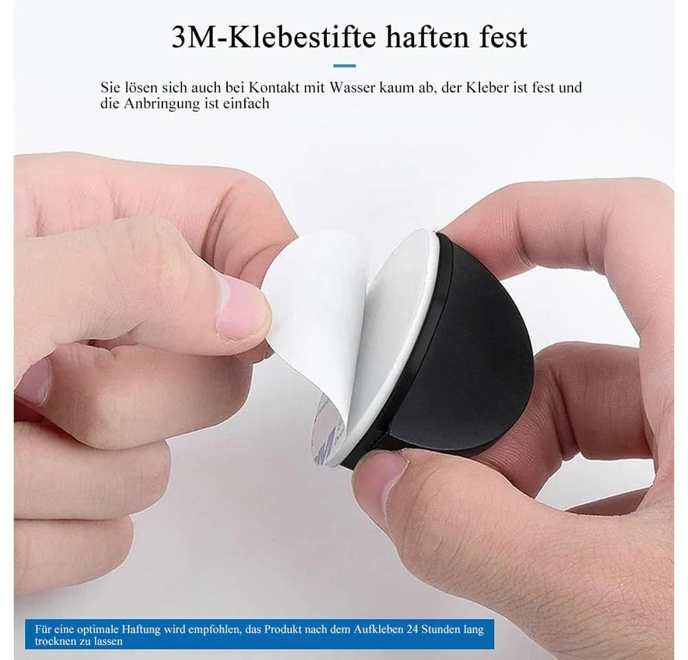 AFKSMILE Türstopper 4 Stück Schwarz Selbstklebend Edelstahl - Bild 3