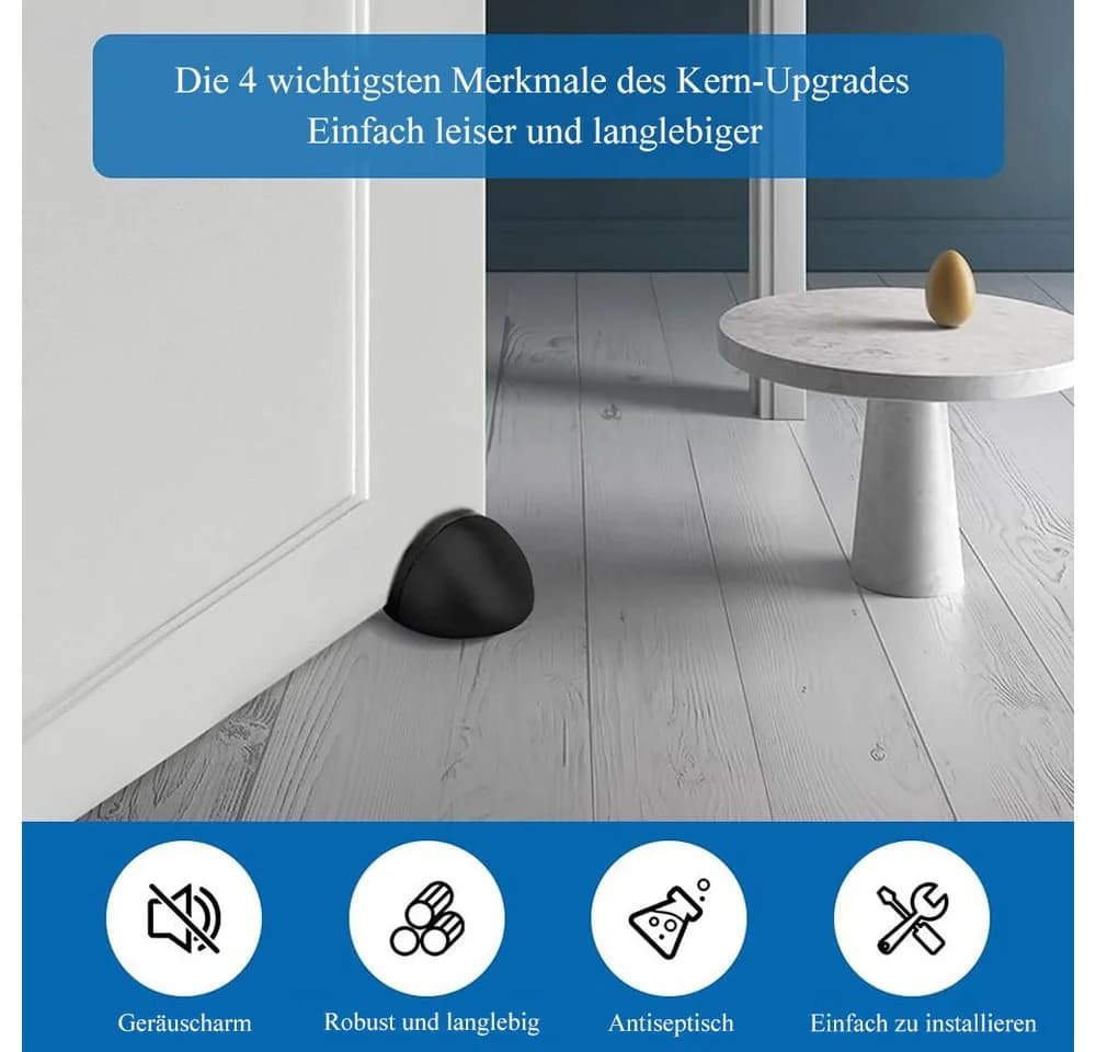 AFKSMILE Türstopper 4 Stück Schwarz Selbstklebend Edelstahl - Bild 4
