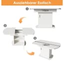 Sweiko Ausziehbarer Ovaler Esstisch Weiß Gold Stauraum Bild 4