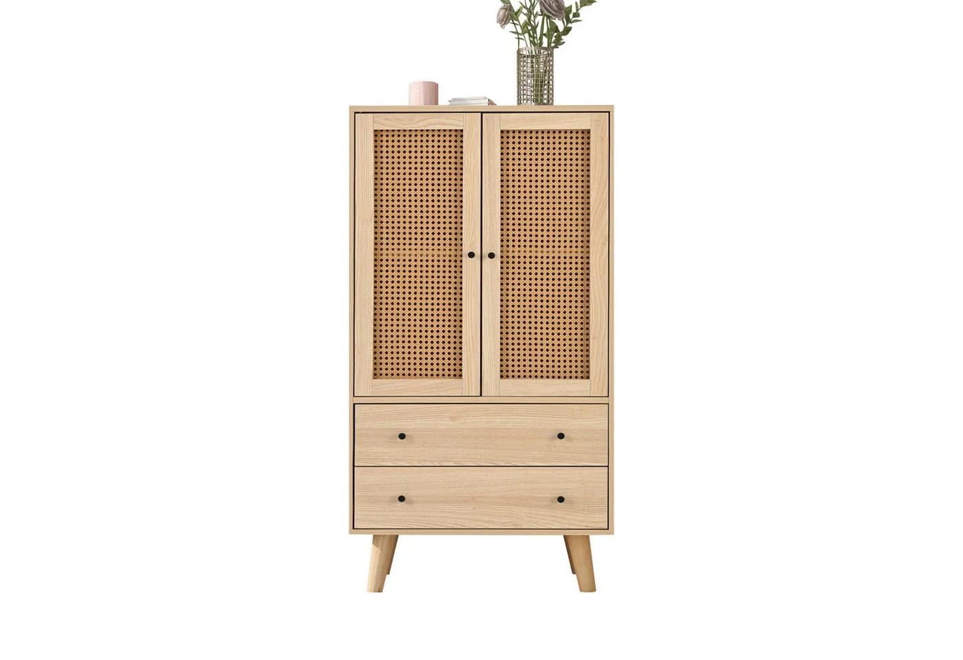 Sweiko Highboard Sideboard Rattantüren Holzbeine - Bild 2