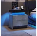Sweiko Nachttisch LED-Beleuchtung Grau+Schwarz Bild 3