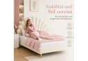 Simurq Polsterbett 140x200cm Samt Blumenkopfteil Beige Bild 5
