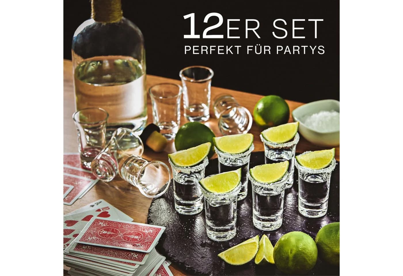 Praknu Schnapsglas 12er Set Glas Transparent Spülmaschinenfest