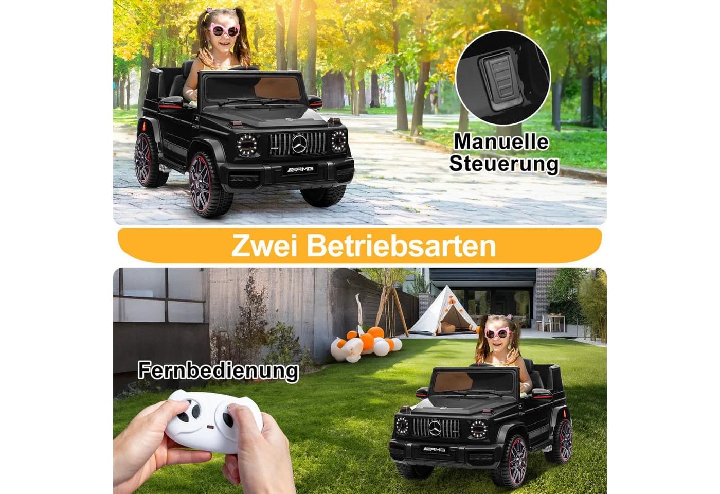 LALAHO Elektro-Kinderauto AMG G63 Fernsteuerung 12V/7AH 2.4GHZ - Bild 3