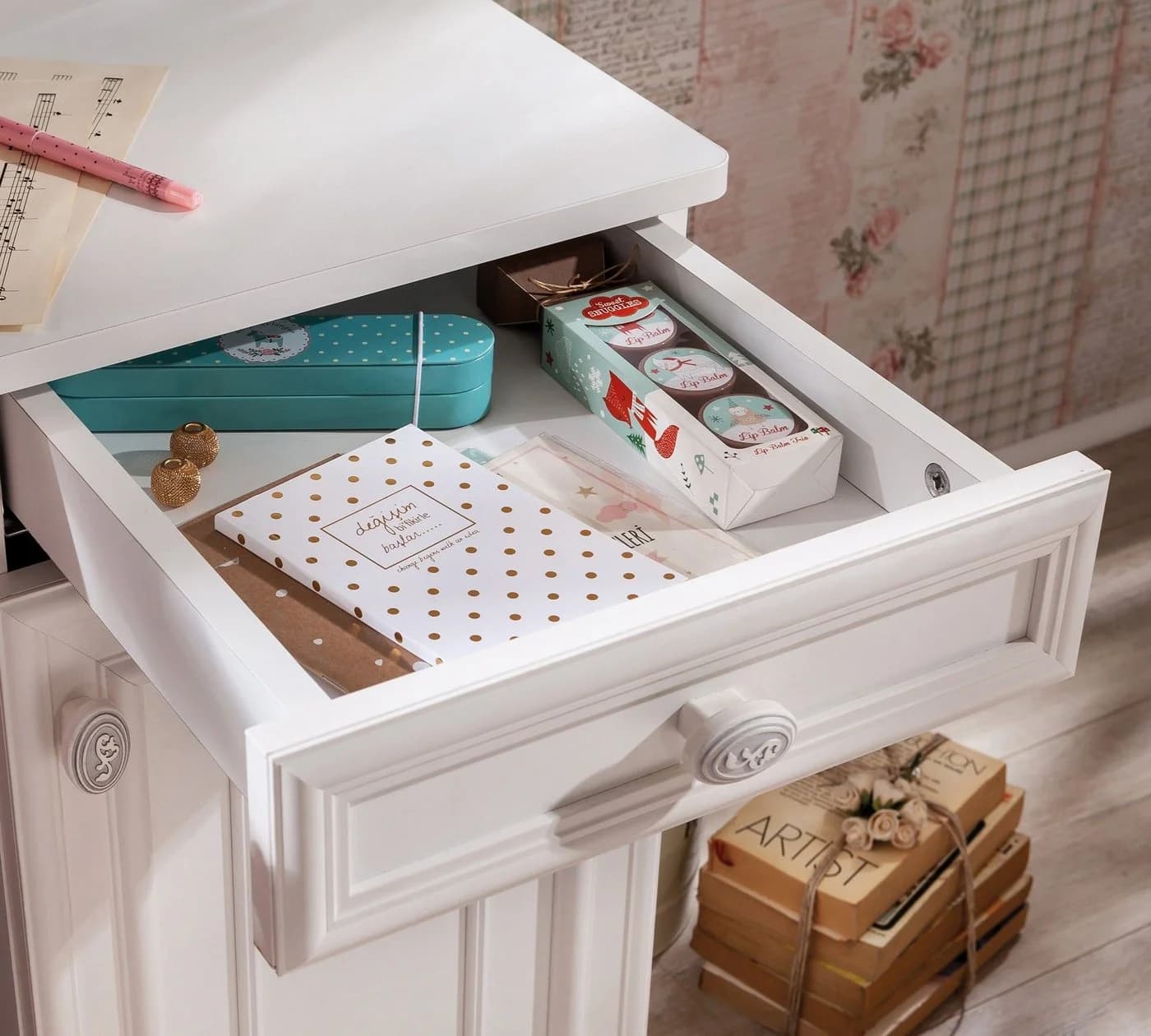 Möbel-Zeit Jugendzimmer-Set ROMANTICA 4-tlg. Weiß Holzwerkstoff - Bild 5
