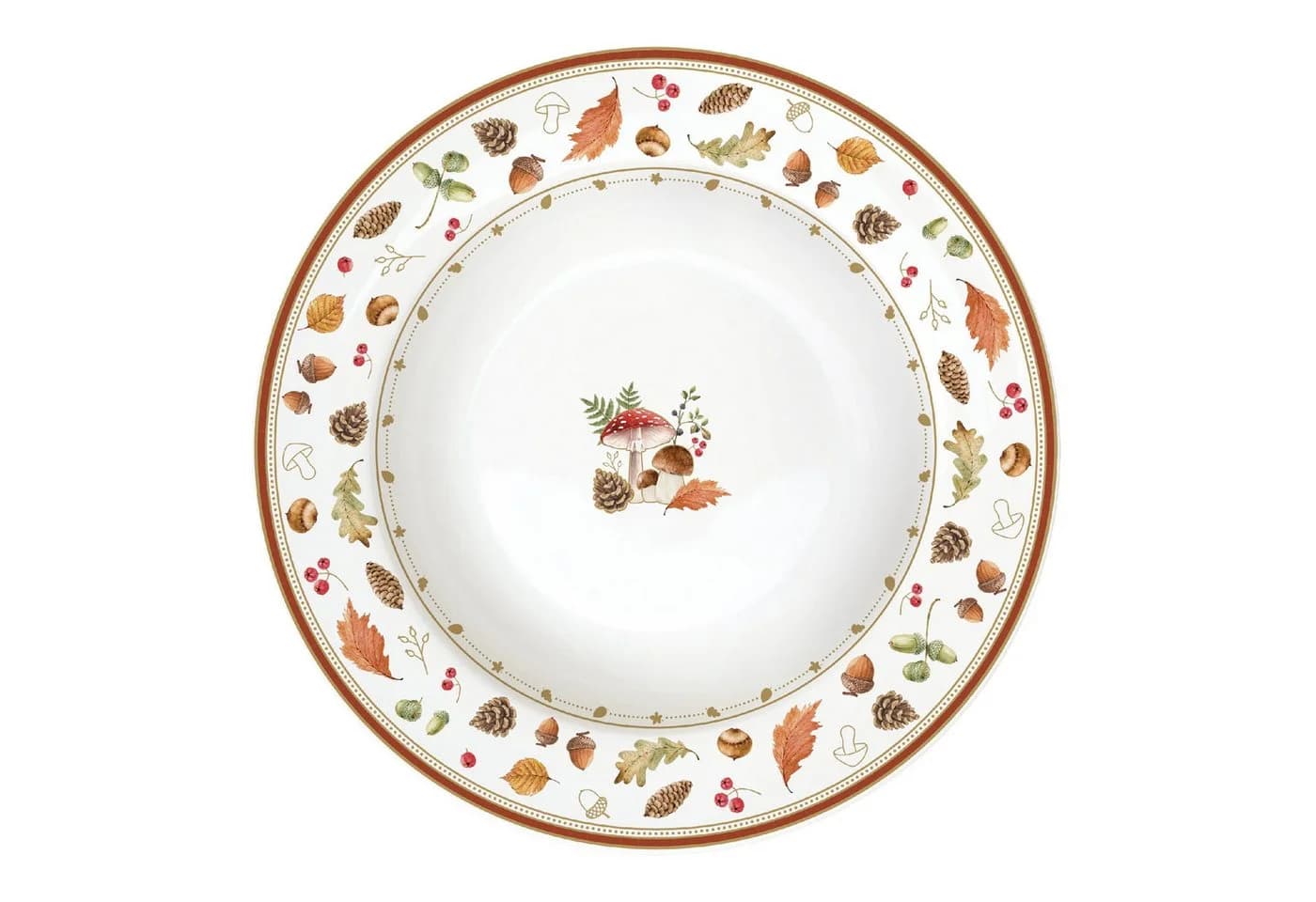 EasyLife Suppenteller Autumn Breeze Herbstmotiv Weiß Porzellan - Bild 2