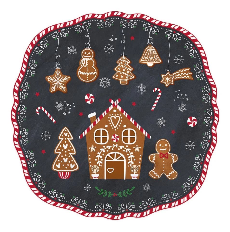 EasyLife Kuchenteller Gingerbread Lebkuchenmann Motiv Porzellan - Bild 2