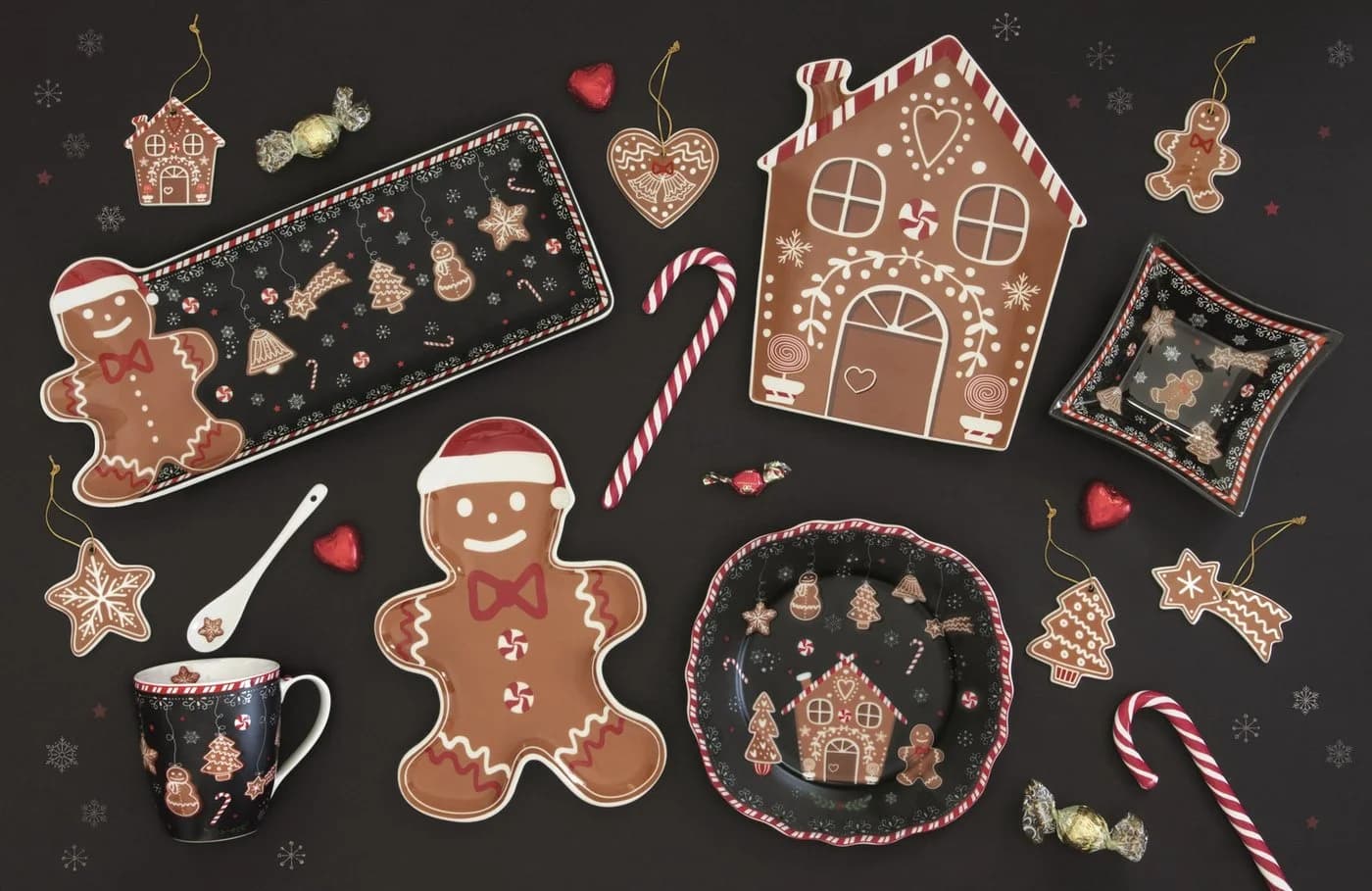 EasyLife Kuchenteller Gingerbread Lebkuchenmann Motiv Porzellan - Bild 3
