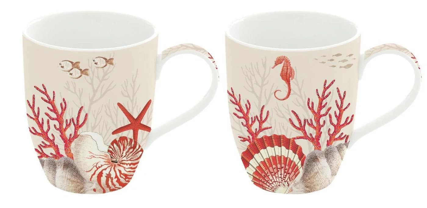 EasyLife Tasse Reef Porzellan Weiß Korallenmotiv - Bild 2