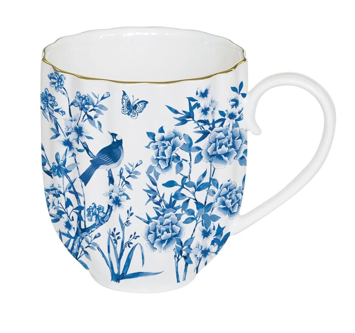 EasyLife Tasse Paradise Garden Porzellan Weiß-Blau mit Goldrand - Bild 2