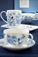 EasyLife Tasse Paradise Garden Porzellan Weiß-Blau mit Goldrand Bild 3