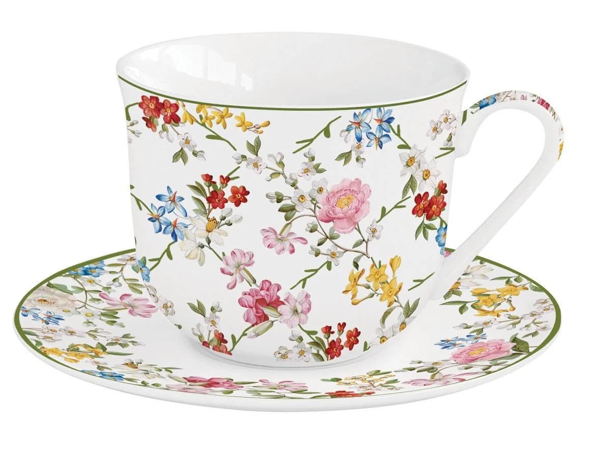 EasyLife Tasse Garden Dreams Porzellan Bunt Blumenranken - Bild 2