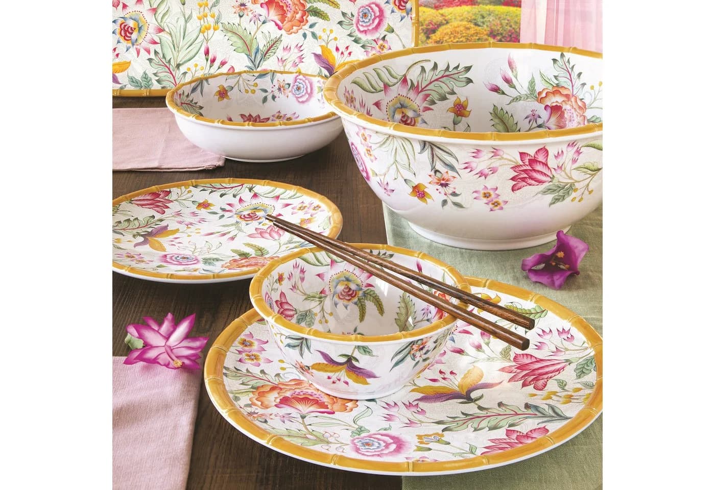EasyLife Müslischüssel Osaka Melamin Blumenmotiv