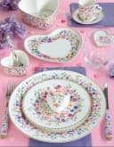 EasyLife Servierplatte Mon Amour Porzellan Herzen & Blumen Bild 3