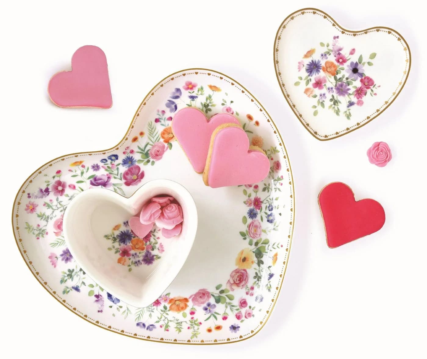 EasyLife Servierplatte Mon Amour Porzellan Herzen & Blumen - Bild 5