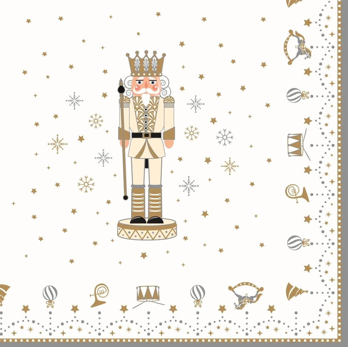 EasyLife Papierserviette Royal Nutcracker Weiß/Gold Grau Motiv - Bild 2
