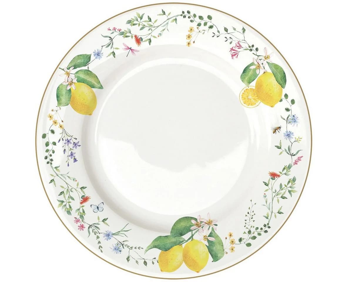 EasyLife Speiseteller Fleurs et Citrons Zitronenmotiv Porzellan - Bild 2