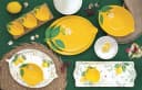 EasyLife Speiseteller Fleurs et Citrons Zitronenmotiv Porzellan Bild 4
