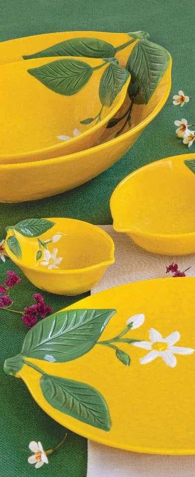 EasyLife Speiseteller Fleurs et Citrons Zitronenmotiv Porzellan - Bild 5
