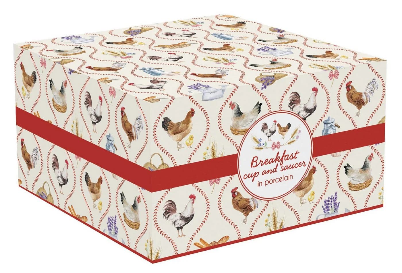 EasyLife Tasse Country Life Porzellan Mehrfarbig Hühner