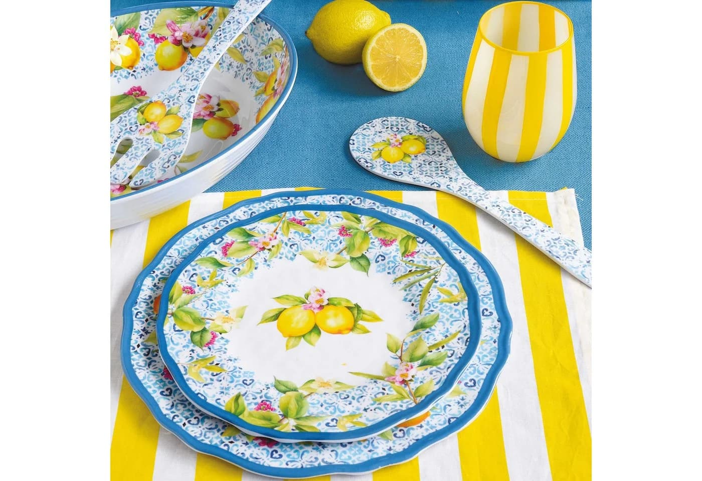EasyLife Salatschüssel Ischia Melamin Zitronenmotiv Bunt