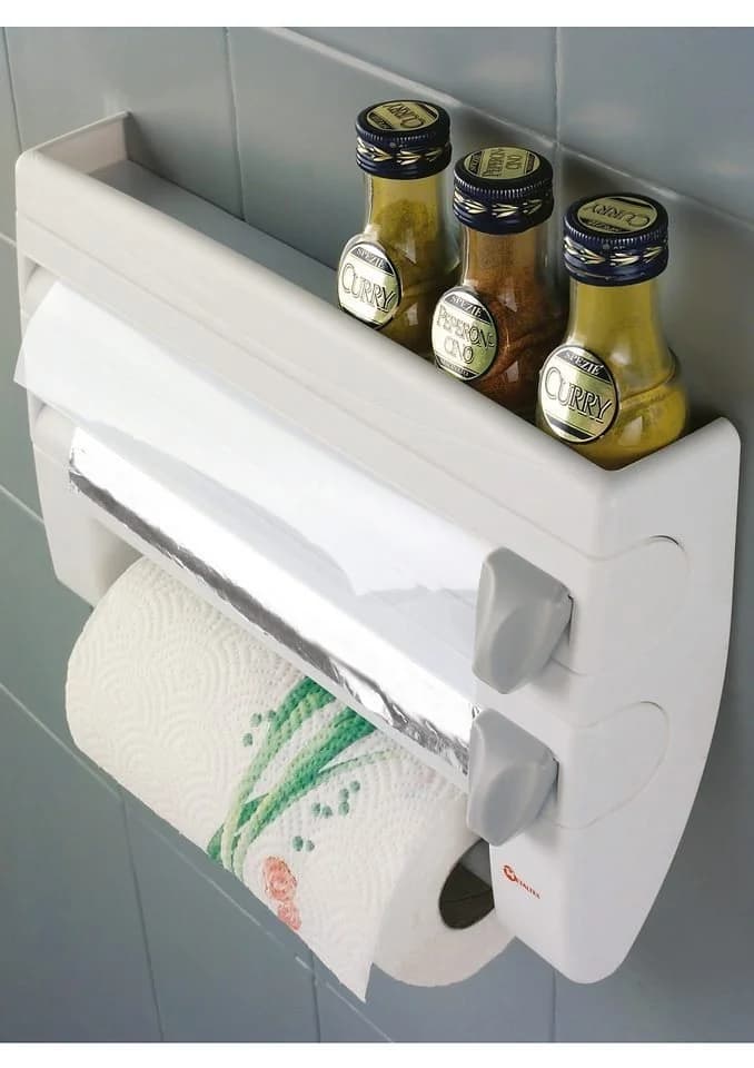 Metaltex Wandrollenhalter Roll'n Roll Kunststoff 3-fach mit Schneidefunktion