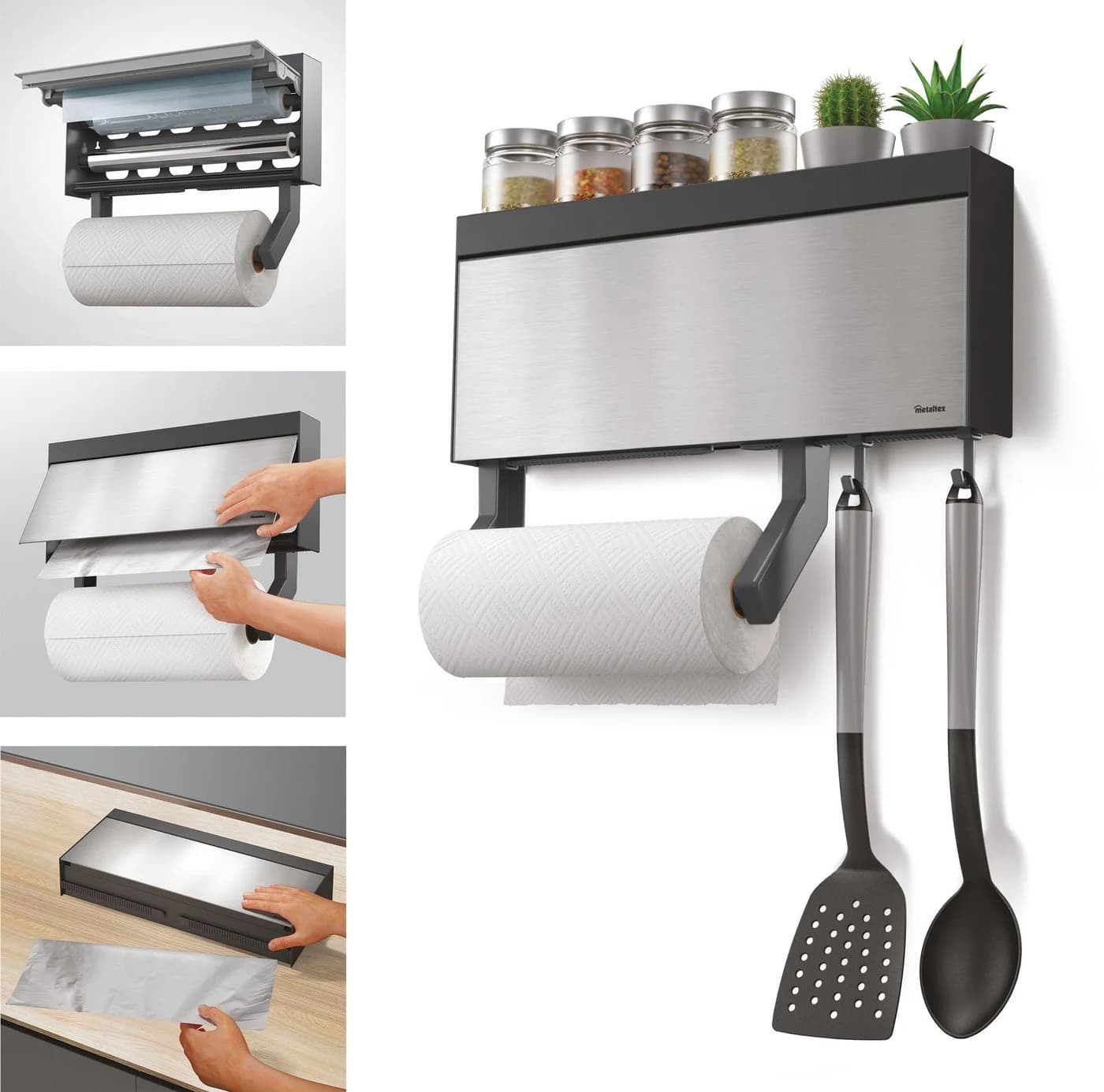METALTEX Küchenrollenhalter Tango Inox Silber Edelstahl - Bild 2