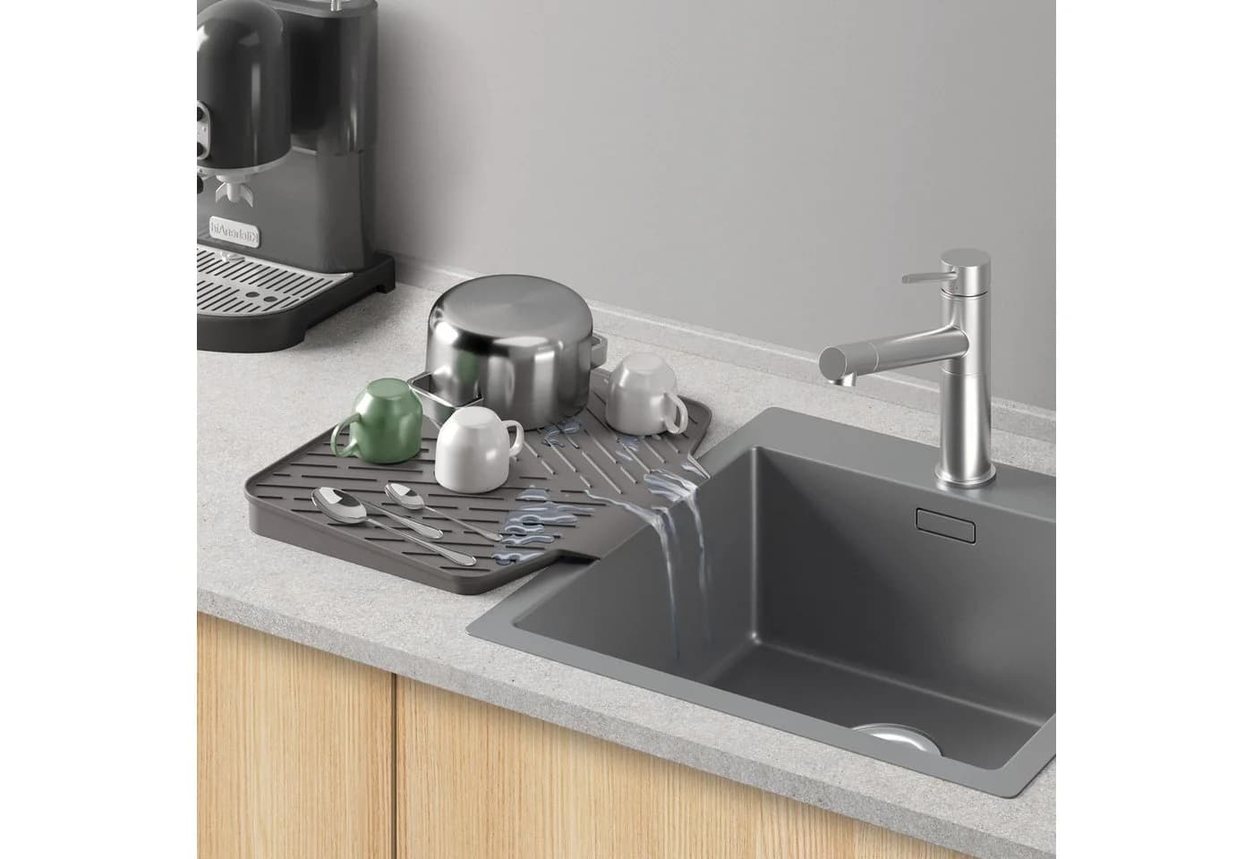 Metaltex Abtropfmatte Gravity-Duo Grau Kunststoff Geschirrständer - Bild 3