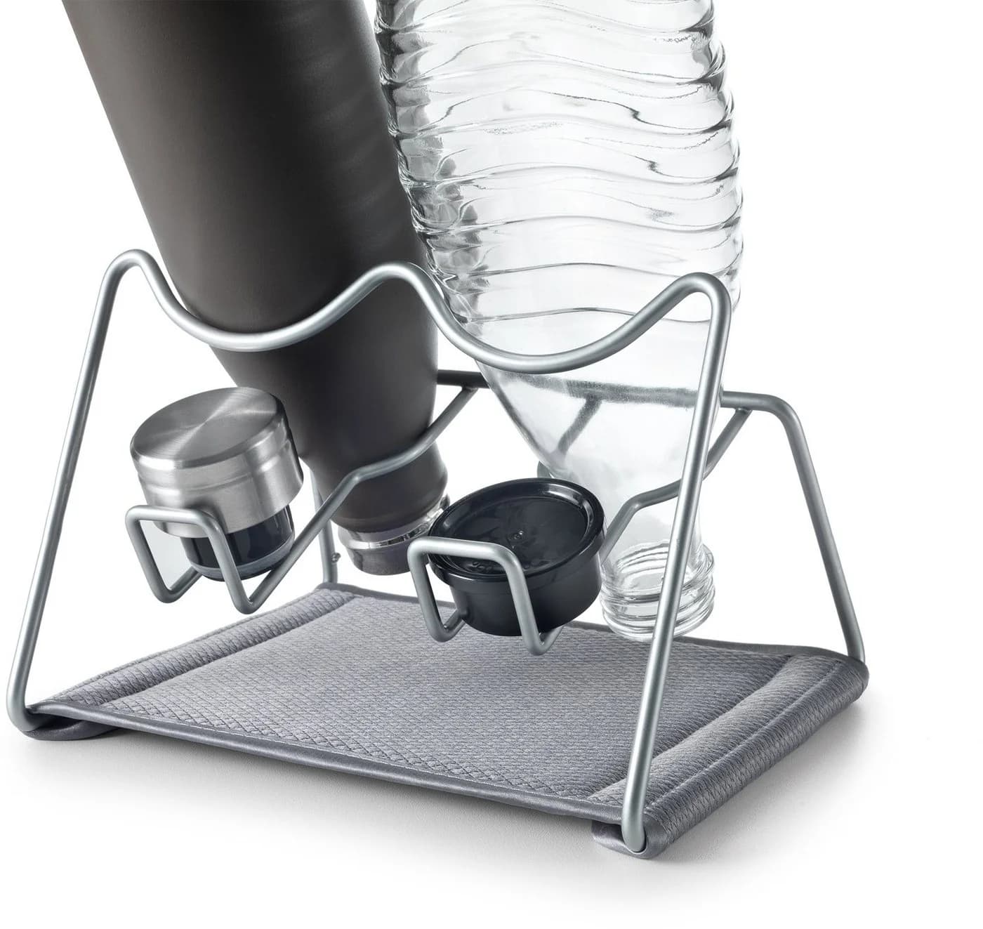 Metaltex Sodatex-2 Abtropfgestell für 2 Flaschen Silber