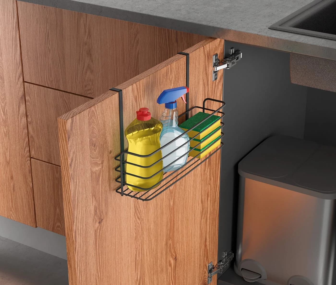 Metaltex Einhängekorb Galileo Lava Schwarz TouchTherm® Beschichtung - Bild 3