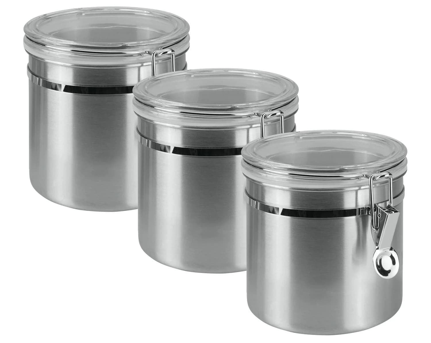 METALTEX Vorratsdose Edelstahl silber 1L mit Acryldeckel