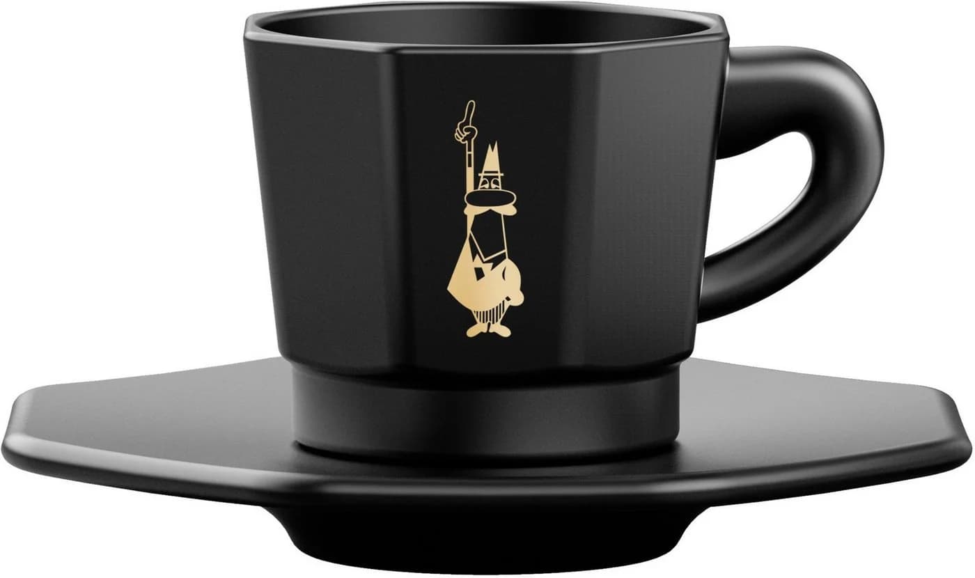 Bialetti Espressotasse Schwarz 8-tlg. Porzellan