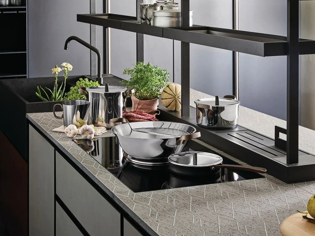 Alessi Edo Topfset Edelstahl 18/10 mit PVD-Beschichtung