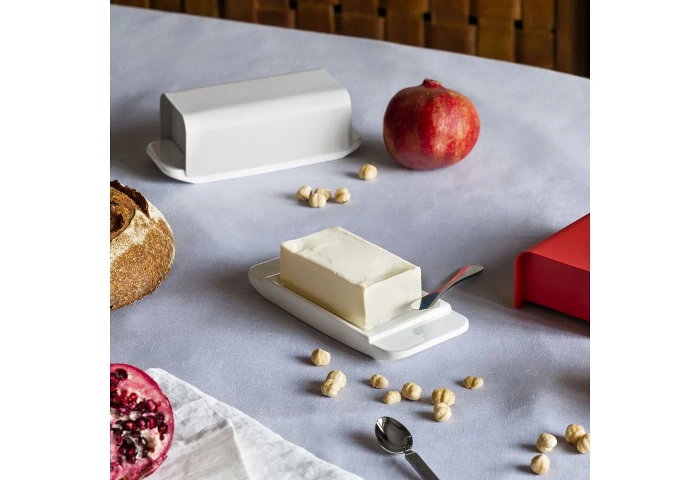 Alessi Butterdose Mattina Warm Grey Porzellan Metall - Bild 4