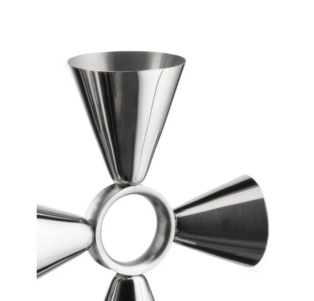 Alessi Messbecher Quadri Combo Jigger Edelstahl Silber