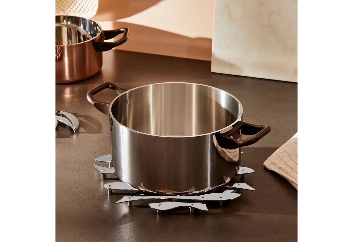 Alessi Topfuntersetzer Pescher Verstellbar Silber - Bild 3