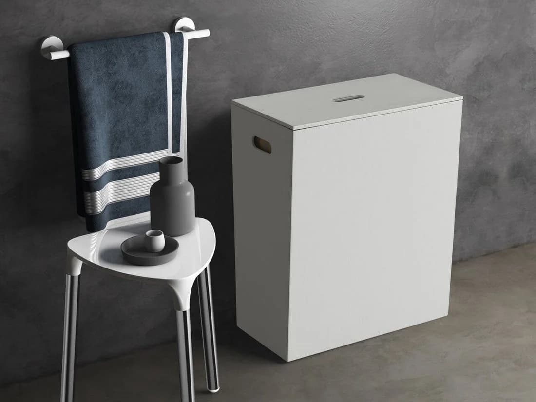 Gedy Wäschekorb LUXURY Weiß Kunstleder