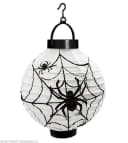 Widmann S.r.l. Deko Laterne Halloween Spinnennetz Schwarz mit LED Bild 1