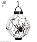 Widmann S.r.l. Deko Laterne Halloween Spinnennetz Schwarz mit LED Bild 2