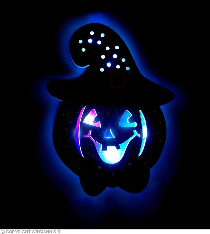 Widmann S.r.l. LED Kürbis Dekoobjekt Bunt Glitzer Halloween