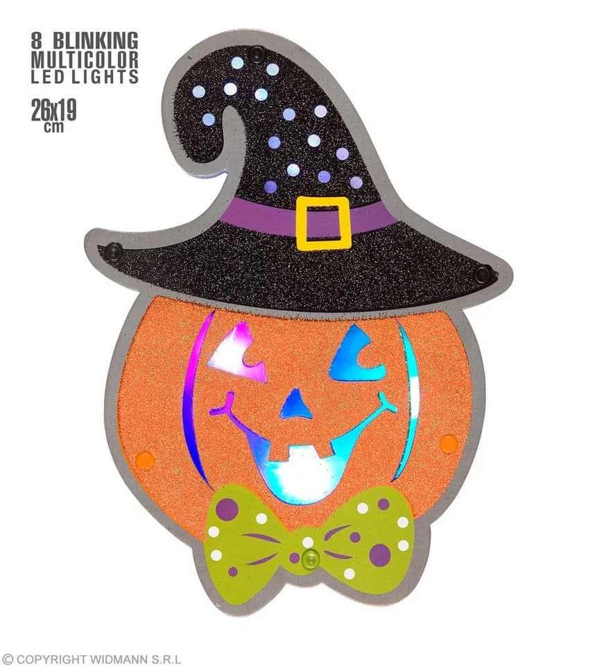 Widmann S.r.l. LED Kürbis Dekoobjekt Bunt Glitzer Halloween - Bild 2