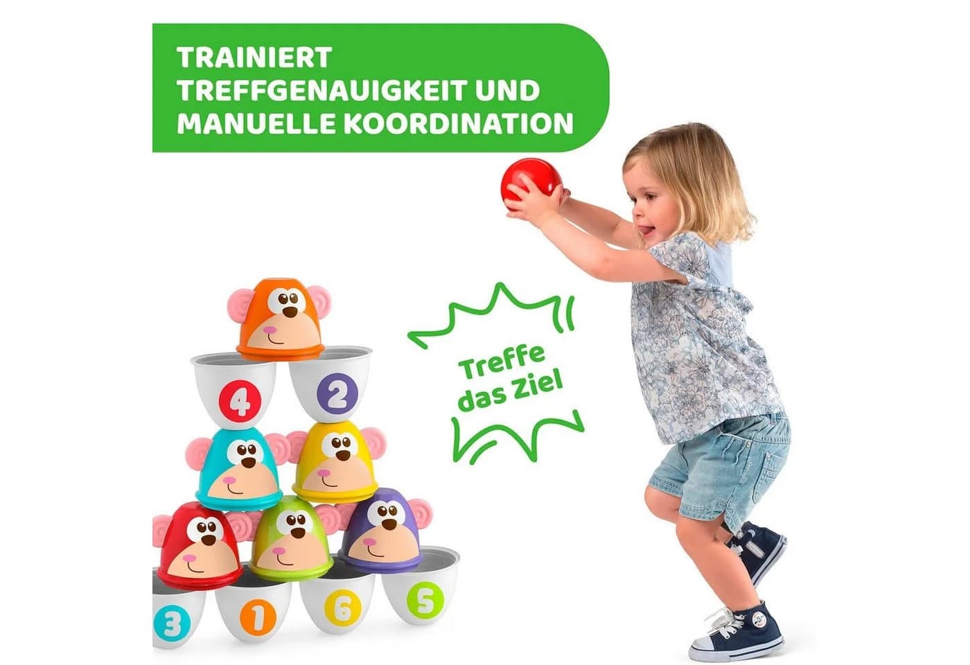 Chicco Spiel Bowling Bunt 6-teilig mit weichem Ball - Bild 5
