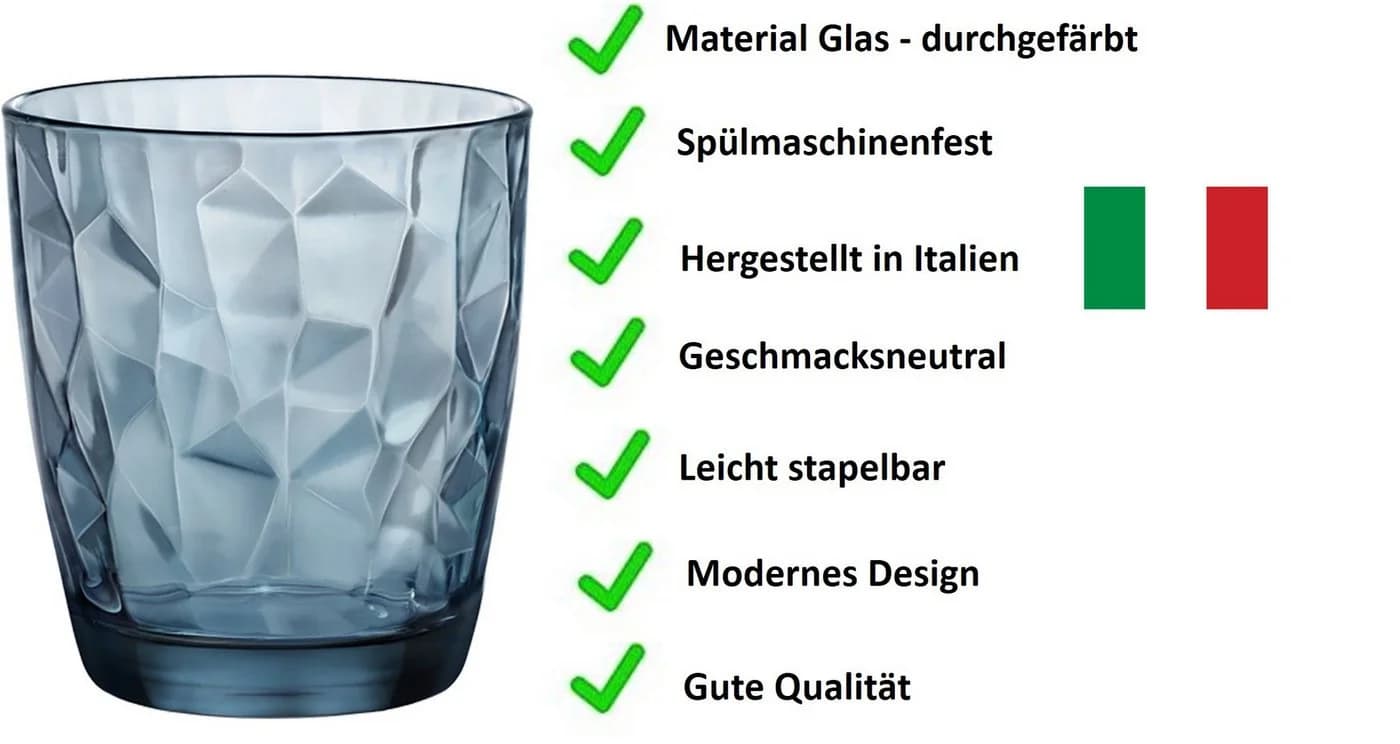 Bormioli Rocco Tumbler-Glas Diamond Transparent 305ml