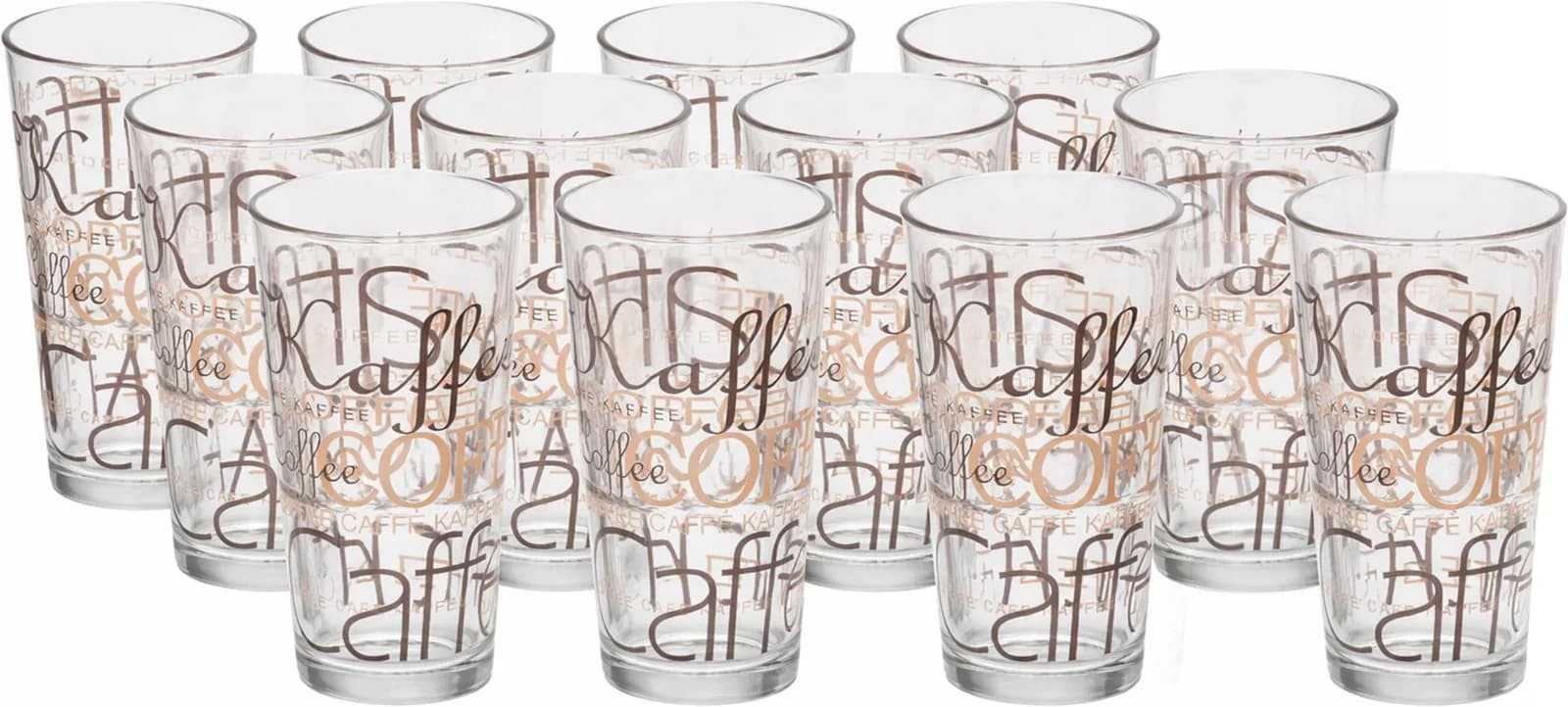 BORMIOLI ROCCO Longdrinkglas 370 ml Latte Macchiato, 12 Stück, transparent, braun
