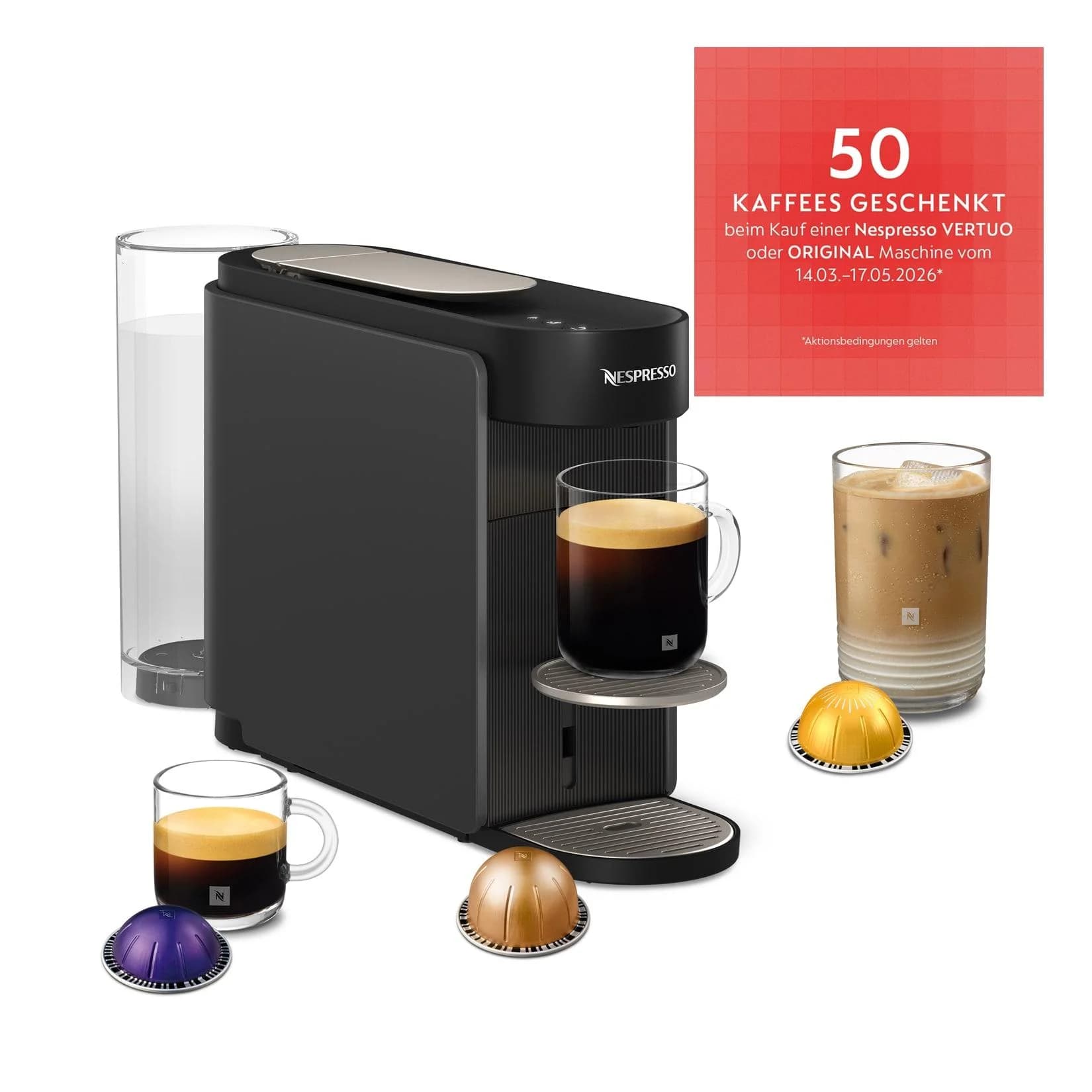 NESPRESSO Vertuo Up Kapselmaschine Schwarz One Touch
